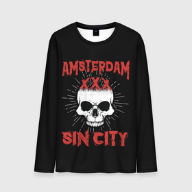 Мужской лонгслив 3D с принтом AMSTERDAM (Амстердам) , 100% полиэстер | длинные рукава, круглый вырез горловины, полуприлегающий силуэт | amsterdam | death | holland | pirate | skeleton | skull | zombie | адамова голова | амстердам | гаага | голландия | зомби | кладбище | мертвец | могила | мумия | навь | нидерланды | пират | роттердам | скелет | страна | ужас