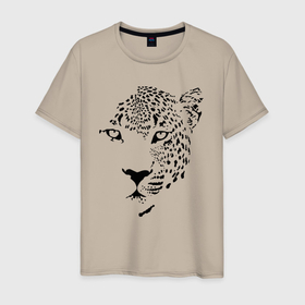 Мужская футболка хлопок с принтом Leopard   Muzzle в Курске, 100% хлопок | прямой крой, круглый вырез горловины, длина до линии бедер, слегка спущенное плечо. | ears | eyes | head | leopard | muzzle | skin | view | взгляд | глаза | голова | леопард | уши