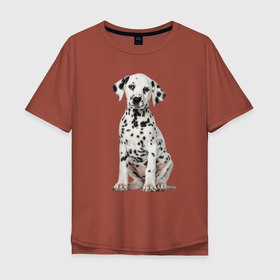Мужская футболка хлопок Oversize с принтом Well, just a cutie , 100% хлопок | свободный крой, круглый ворот, “спинка” длиннее передней части | cutie | dalmatian | dog | ears | muzzle | paws | puppy | глаза | далматинец | лапы | милашка | мордочка | пёс | собака | уши | щенок
