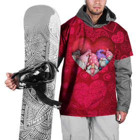 Накидка на куртку 3D с принтом Гномы в красном сердце в Новосибирске, 100% полиэстер |  | Тематика изображения на принте: 14 февраля | iloveyou | love | влюбленным | день влюбленных | люблю | люблютебя | любовь | милая | милота | милый | нежность | признанеивлюбвю | признание | сердечко | сердце