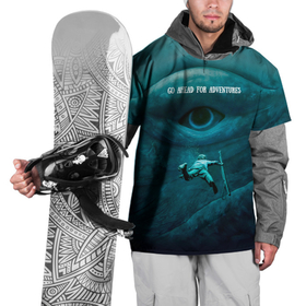 Накидка на куртку 3D с принтом go ahead for adventures в Кировске, 100% полиэстер |  | глаз кит | море | приключения | рыбак | рыбы