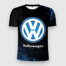 Мужская футболка 3D Slim с принтом Volkswagen   Объемный в Екатеринбурге, 100% полиэстер с улучшенными характеристиками | приталенный силуэт, круглая горловина, широкие плечи, сужается к линии бедра | auto | logo | moto | symbol | volkswagen | авто | автомобиль | гонки | знак | лого | логотип | логотипы | марка | машина | мото | символ | символы | фольксваген