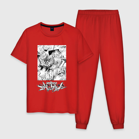 Мужская пижама хлопок с принтом Evangelion  Rei Shinji , 100% хлопок | брюки и футболка прямого кроя, без карманов, на брюках мягкая резинка на поясе и по низу штанин
 | anime | ayanami | ikari | manga | neon genesis evangelion | nerv | nerv 7 | nge | rei | rei ayanami | shinji | shinji ikari | рей аянами | синдзи икари