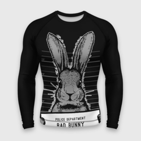 Мужской рашгард 3D с принтом ПЛОХОЙ КРОЛИК  BAD BUNNY ,  |  | 2023 | bad bunny | новый год 2023 | ну погоди | черный заяц | черный кролик