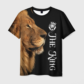 Мужская футболка 3D с принтом ЛЕВ КОРОЛЬ | LION KING в Екатеринбурге, 100% полиэфир | прямой крой, круглый вырез горловины, длина до линии бедер | Тематика изображения на принте: animal | cat | hunter | king | lion | man | power | pride | strong | животные | звери | король | коты | кошки | лев | мощь | охотник | сила | хищник | царь