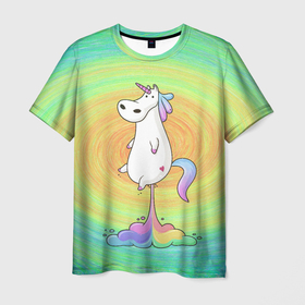 Мужская футболка 3D с принтом На взлёт , 100% полиэфир | прямой крой, круглый вырез горловины, длина до линии бедер | unicorn | детская | детский | детское | для детей | для ребенка | единорог | животные | радуга | радужная | радужное | радужный | цветная | цветное | цветной | цветные | яркие | яркий