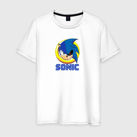 Мужская футболка хлопок с принтом Old style Sonic в Тюмени, 100% хлопок | прямой крой, круглый вырез горловины, длина до линии бедер, слегка спущенное плечо. | аниме | ежик | игры | сега | соник | соник икс
