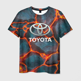 Мужская футболка 3D с принтом Toyota Вулкан из плит. в Кировске, 100% полиэфир | прямой крой, круглый вырез горловины, длина до линии бедер | auto | sport | toyota | авто | автомобиль | бренд | спорт | тойота