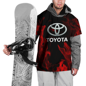 Накидка на куртку 3D с принтом Toyota Red Fire. в Санкт-Петербурге, 100% полиэстер |  | auto | sport | toyota | авто | автомобиль | бренд | спорт | тойота