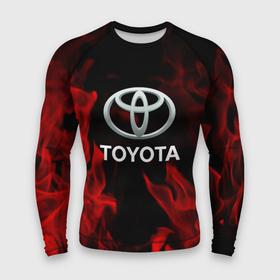 Мужской рашгард 3D с принтом Toyota Red Fire. ,  |  | auto | sport | toyota | авто | автомобиль | бренд | спорт | тойота