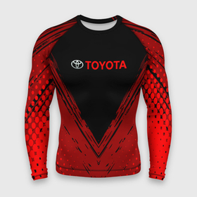 Мужской рашгард 3D с принтом Toyota Красная текстура. ,  |  | auto | sport | toyota | авто | автомобиль | бренд | спорт | тойота