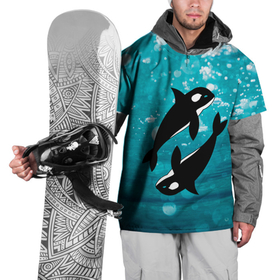 Накидка на куртку 3D с принтом кит косатка в океане в Курске, 100% полиэстер |  | orca | sea | whale | вода | кит | косатка | море | океан