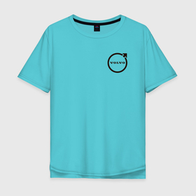 Мужская футболка хлопок Oversize с принтом VOLVO чёрный логотип в Тюмени, 100% хлопок | свободный крой, круглый ворот, “спинка” длиннее передней части | volvo | автомобиль | вольво | логотип | машина