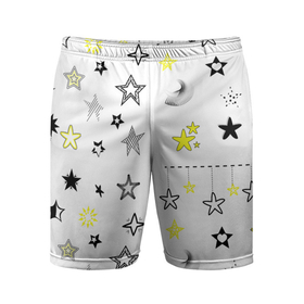 Мужские шорты спортивные с принтом Звёздная тема в Белгороде,  |  | звезда | звездный | звездочки | звезды | здвездочка | минимализм | паттерн | рисунок | рукописный | фон