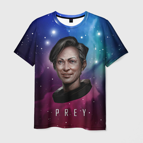 Мужская футболка 3D с принтом Prey girl space , 100% полиэфир | прямой крой, круглый вырез горловины, длина до линии бедер | horror | prey | space | космический корабль | космос | прей | прэй | страшная игра | ужастик | шутер
