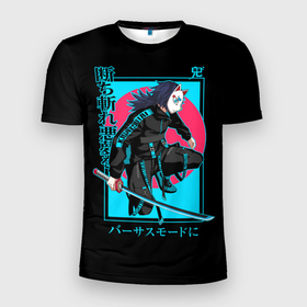 Мужская футболка 3D Slim с принтом Kisatsutai   Hasira Tomioka , 100% полиэстер с улучшенными характеристиками | приталенный силуэт, круглая горловина, широкие плечи, сужается к линии бедра | anime | demon cleaver | demon slayer | hasira tomioka | hieroglyphs | japanese comic | kisatsutai | manga | ninja | warrior | аниме | воин | иероглифы | клинок рассекающий демонов | корпус бойни демонов | манга | ниндзя | хасира томиока |