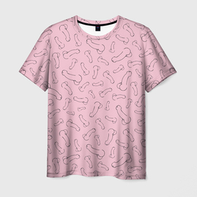 Мужская футболка 3D с принтом Фаллос , 100% полиэфир | прямой крой, круглый вырез горловины, длина до линии бедер | Тематика изображения на принте: любовь | фаллос