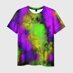 Мужская футболка 3D с принтом Акварель за стеклом в Курске, 100% полиэфир | прямой крой, круглый вырез горловины, длина до линии бедер | абстрактная | абстрактный | акварель | детская | детский | радуга | радужная | радужный | цветная | цветной | цветные | яркая | яркий