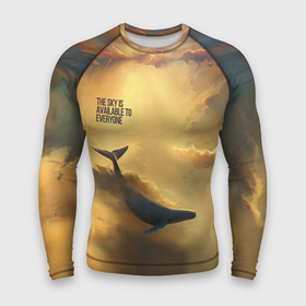 Мужской рашгард 3D с принтом never surrender  кит в Санкт-Петербурге,  |  | арт | кит | небо | облака | солнце
