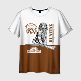 Мужская футболка 3D с принтом Охотничья Собака в Екатеринбурге, 100% полиэфир | прямой крой, круглый вырез горловины, длина до линии бедер | hunter | hunting | армия | выживание | выстрел | дичь | егерь | звери | камуфляж | капканы | лес | лесник | мужики | оружие | охота | охота и рыбалка | охота на | охота на волка | охота на лося | охота на утку