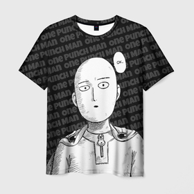 Мужская футболка 3D с принтом One Punch Man   Сайтама Ванпанчмен в Тюмени, 100% полиэфир | прямой крой, круглый вырез горловины, длина до линии бедер | one | one punch man | onepunch man | saitama | аниме | анимэ | ван панч мен | ванпанчмен | комикс | манга | сайтама