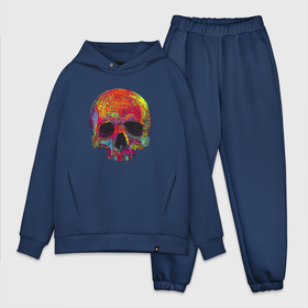 Мужской костюм хлопок OVERSIZE с принтом Cool color skull ,  |  | color | hype | neon | skull | неон | хайп | цвет | череп