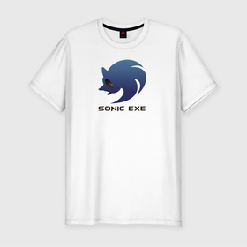 Мужская футболка хлопок Slim с принтом sonic exe logo , 92% хлопок, 8% лайкра | приталенный силуэт, круглый вырез ворота, длина до линии бедра, короткий рукав | sonic | sonicexe | аниме | ежик | соник
