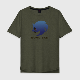 Мужская футболка хлопок Oversize с принтом sonic exe logo в Екатеринбурге, 100% хлопок | свободный крой, круглый ворот, “спинка” длиннее передней части | sonic | sonicexe | аниме | ежик | соник