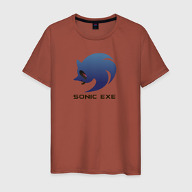 Мужская футболка хлопок с принтом sonic exe logo в Тюмени, 100% хлопок | прямой крой, круглый вырез горловины, длина до линии бедер, слегка спущенное плечо. | Тематика изображения на принте: sonic | sonicexe | аниме | ежик | соник