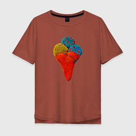 Мужская футболка хлопок Oversize с принтом Яркое мороженое рожок   Арт в Санкт-Петербурге, 100% хлопок | свободный крой, круглый ворот, “спинка” длиннее передней части | ice cream | детям | мороженое | оранжевый | синий | скетч | яркое