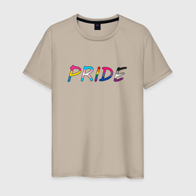 Мужская футболка хлопок с принтом Pride rainbow в Тюмени, 100% хлопок | прямой крой, круглый вырез горловины, длина до линии бедер, слегка спущенное плечо. | love | queer | rainbow | transgender