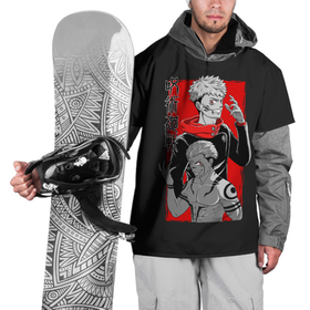 Накидка на куртку 3D с принтом Итадори и Рёмен в Курске, 100% полиэстер |  | anime | jujutsu kaisen 0 | аниме | анимэ | итадори юдзи | магическая битва 0