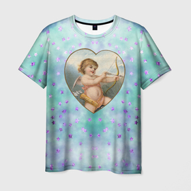 Мужская футболка 3D с принтом Купидон   14 февраля в Белгороде, 100% полиэфир | прямой крой, круглый вырез горловины, длина до линии бедер | 14 февраля | iloveyou | love | влюбленным | день влюбленных | люблю | люблютебя | любовь | милая | милота | милый | нежность | признанеивлюбвю | признание | сердечко | сердце