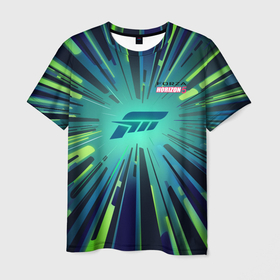 Мужская футболка 3D с принтом Neon | Forza Horizon 5 в Петрозаводске, 100% полиэфир | прямой крой, круглый вырез горловины, длина до линии бедер | dark | forza horizon | forza horizon 5 | game | green | lines | neon | new game | гонки | игра | линий | яркие линии