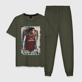 Мужская пижама хлопок с принтом Arsenal, England в Тюмени, 100% хлопок | брюки и футболка прямого кроя, без карманов, на брюках мягкая резинка на поясе и по низу штанин
 | arsenal | club | england | forward | англия | арсенал | клуб | форвард