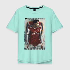 Мужская футболка хлопок Oversize с принтом Arsenal, England в Тюмени, 100% хлопок | свободный крой, круглый ворот, “спинка” длиннее передней части | arsenal | club | england | forward | англия | арсенал | клуб | форвард