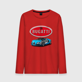 Мужской лонгслив хлопок с принтом Bugatti, Italy в Новосибирске, 100% хлопок |  | bugatti | car | italy | motorsport | prestige | racing | автомобиль | автоспорт | бугатти | гонка | италия | престиж