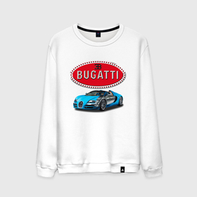Мужской свитшот хлопок с принтом Bugatti, Italy , 100% хлопок |  | bugatti | car | italy | motorsport | prestige | racing | автомобиль | автоспорт | бугатти | гонка | италия | престиж
