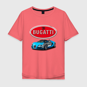 Мужская футболка хлопок Oversize с принтом Bugatti, Italy , 100% хлопок | свободный крой, круглый ворот, “спинка” длиннее передней части | bugatti | car | italy | motorsport | prestige | racing | автомобиль | автоспорт | бугатти | гонка | италия | престиж