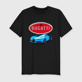 Мужская футболка хлопок Slim с принтом Bugatti   motorsport , 92% хлопок, 8% лайкра | приталенный силуэт, круглый вырез ворота, длина до линии бедра, короткий рукав | bugatti | car | italy | motorsport | prestige | racing | автомобиль | автоспорт | бугатти | гонка | италия | престиж