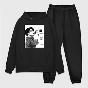 Мужской костюм хлопок OVERSIZE с принтом Атака титанов Леви пьет ,  |  | anime | attack on titan | levi | manga | sad boys | shingeki no kyojin | аниме | аниме герои | атака на титанов | атака титанов | вторжение гигантов | капрал леви | леви | манга | пьющий леви | ужасы