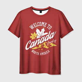 Мужская футболка 3D с принтом Канада (Canada) в Петрозаводске, 100% полиэфир | прямой крой, круглый вырез горловины, длина до линии бедер | calgary | canada | cold | hockey | maple leaf | montreal | north america | ottawa | toronto | vancouver | winter | ванкувер | зима | калгари | канада | кленовый лист | монреаль | оттава | северная америка | страна | торонто | хоккей | холод