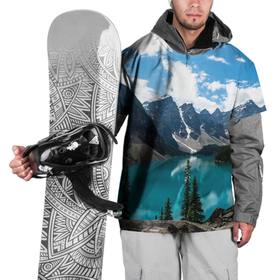 Накидка на куртку 3D с принтом Канада Банф в Петрозаводске, 100% полиэстер |  | Тематика изображения на принте: банф | вода | горы | деревья | канада | красота | небо