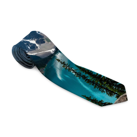 Галстук 3D с принтом Канада Банф в Петрозаводске, 100% полиэстер | Длина 148 см; Плотность 150-180 г/м2 | Тематика изображения на принте: банф | вода | горы | деревья | канада | красота | небо
