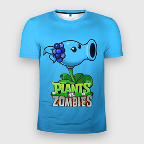 Мужская футболка 3D Slim с принтом Plants vs. Zombies   Морозный Горох , 100% полиэстер с улучшенными характеристиками | приталенный силуэт, круглая горловина, широкие плечи, сужается к линии бедра | plants vs zombies | зомби | игра | компьютерная игра | морозный горох | против | растения | растения против зомби