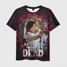 Мужская футболка 3D с принтом Jang Ha Ri , 100% полиэфир | прямой крой, круглый вырез горловины, длина до линии бедер | all of us are dead | zombie | дорама | зомбаки | зомби | корейская дорама | корейцы | мы все мертвы | сериал мы все мертвы | сериал про зомби | сериалы
