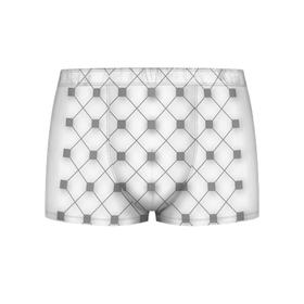 Мужские трусы 3D с принтом Геометрия квадрат в Екатеринбурге, 50% хлопок, 50% полиэстер | классическая посадка, на поясе мягкая тканевая резинка | абстракция | геометрический узор | геометрия | квадраты | сепые квадраты