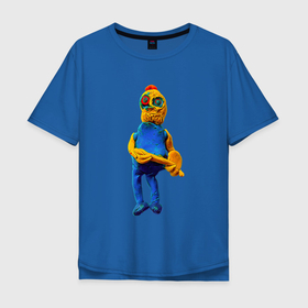 Мужская футболка хлопок Oversize с принтом Добрый робот   Арт в Санкт-Петербурге, 100% хлопок | свободный крой, круглый ворот, “спинка” длиннее передней части | арт | детский | добрый | мультяшный | робот