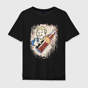 Мужская футболка хлопок Oversize с принтом Nuka Cola, Fallout , 100% хлопок | свободный крой, круглый ворот, “спинка” длиннее передней части | bottle | dude | fallout | hype | videogame | бутылка | видеоигра | хайп | чувак