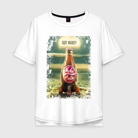 Мужская футболка хлопок Oversize с принтом Got Nuke , 100% хлопок | свободный крой, круглый ворот, “спинка” длиннее передней части | bottle | fallout | hype | slogan | videogame | бутылка | видеоигра | слоган | хайп